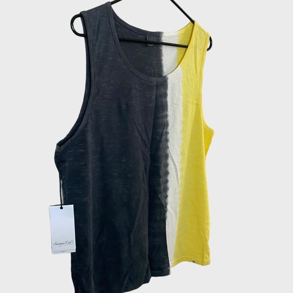 Sovereign Code Tie Dye Tank Top Men's Medium Grey White Yellow Athletic Fit New - Picture 4 of 11